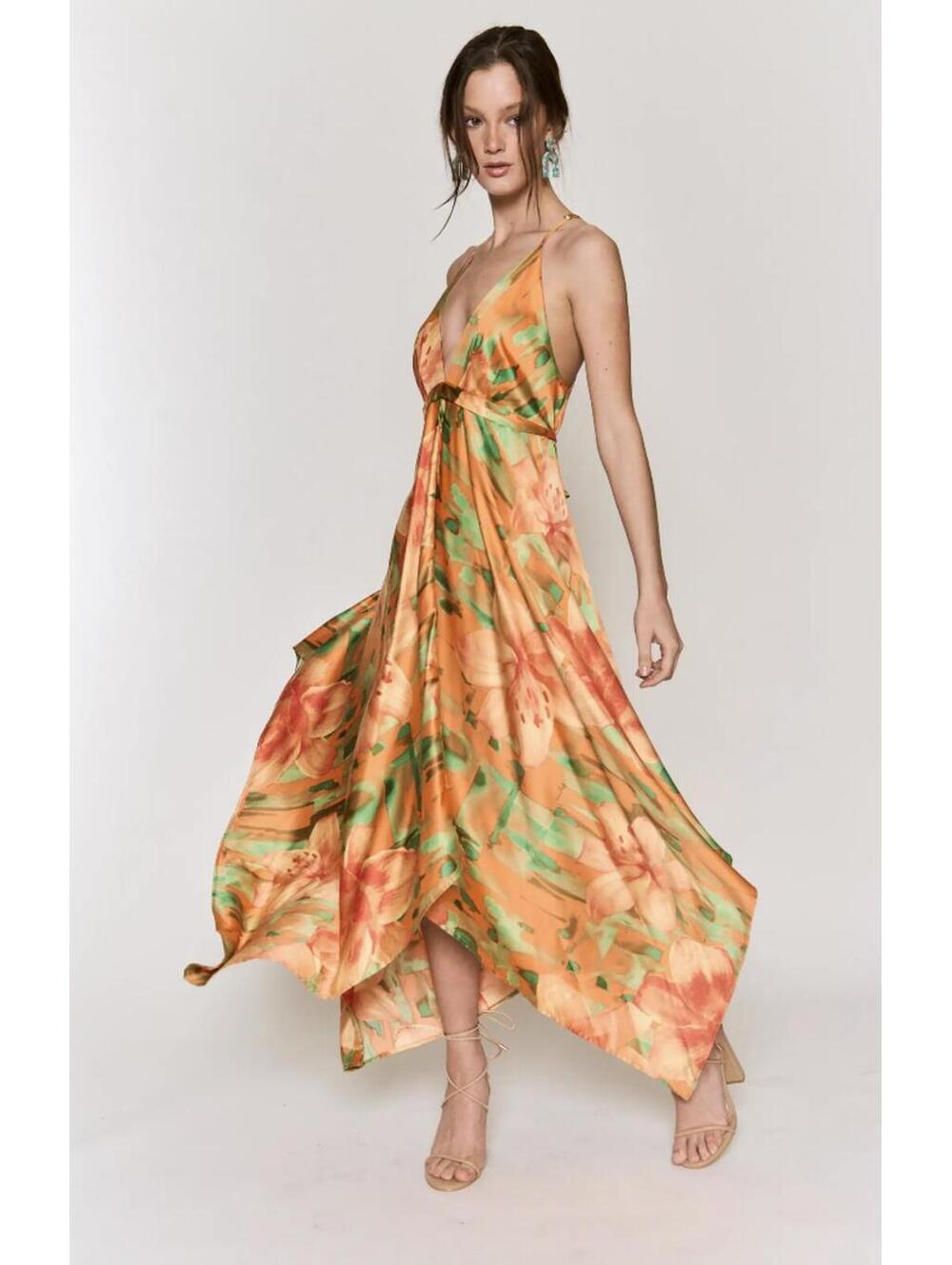 Y2K asymmetrical floral dress size small - Picture 2 of 8
